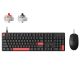 Lemokey X2 QMK Wired Red Backlight Mechanical Keyboard and M55 Mouse Combo
